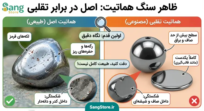 تشخیص هماتیت اصل از ظاهر سنگ